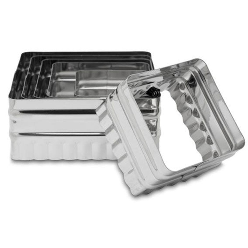 Ateco 6 Piece Double Sided Square Cutter Set, Stainless Steel