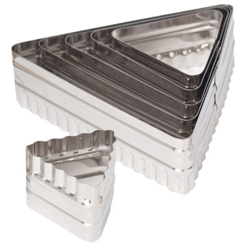 Ateco 6 Piece Double Sided Triangle Cutter Set, Stainless Steel