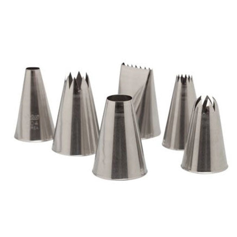 Ateco 6 Piece Large Tube Piping Tip/Decorating Set