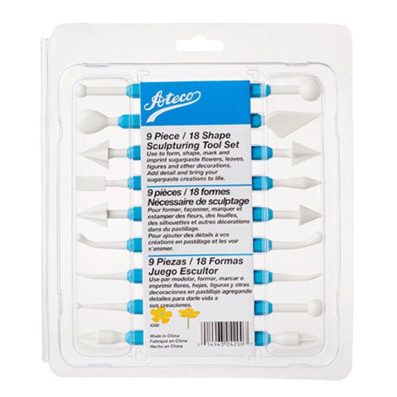Ateco 9 Piece/18 Shape Sculpturing Tool Set