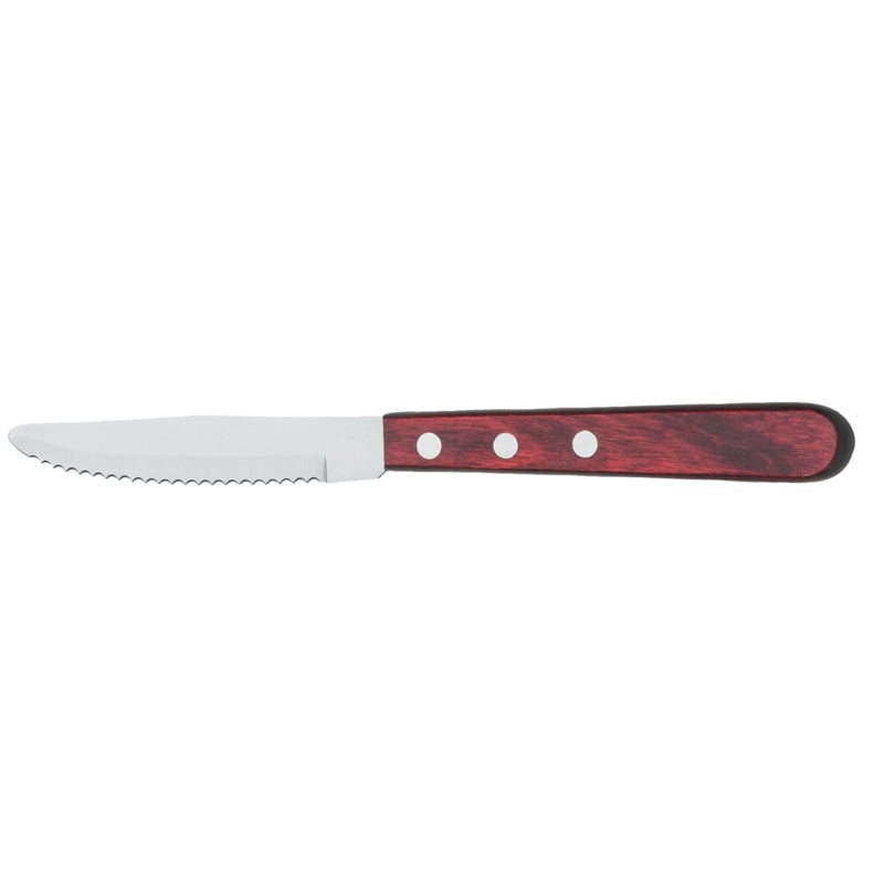 Browne Ridgeline Steak Knife, 9", Rounded Tip, Pakkawood Handle (12-pack)