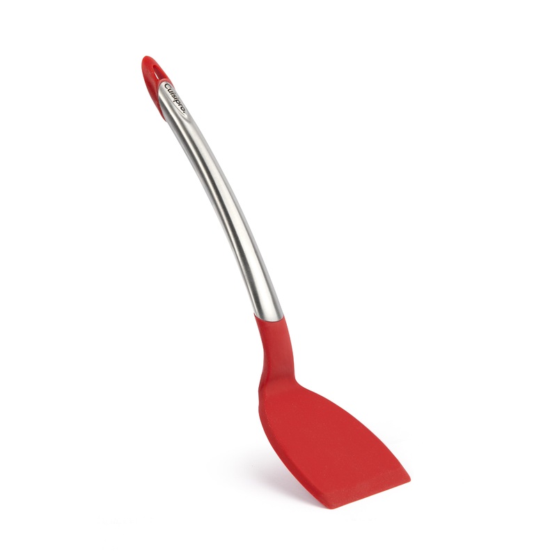 Cuisipro Silicone Turner, 12.5", Stainless Steel/Red