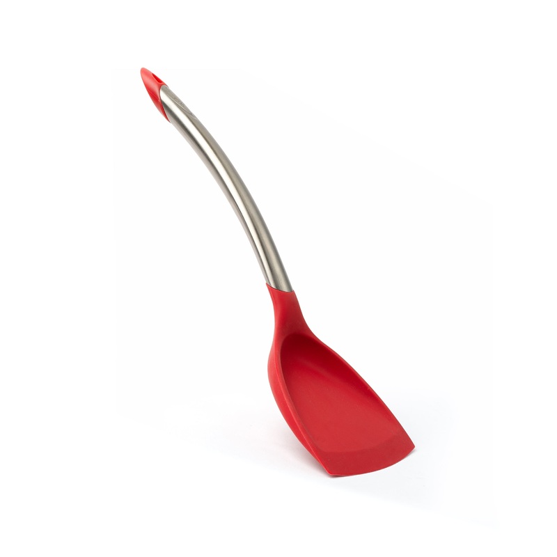 Cuisipro Silicone Wok Turner, 12.5", Stainless Steel/Red