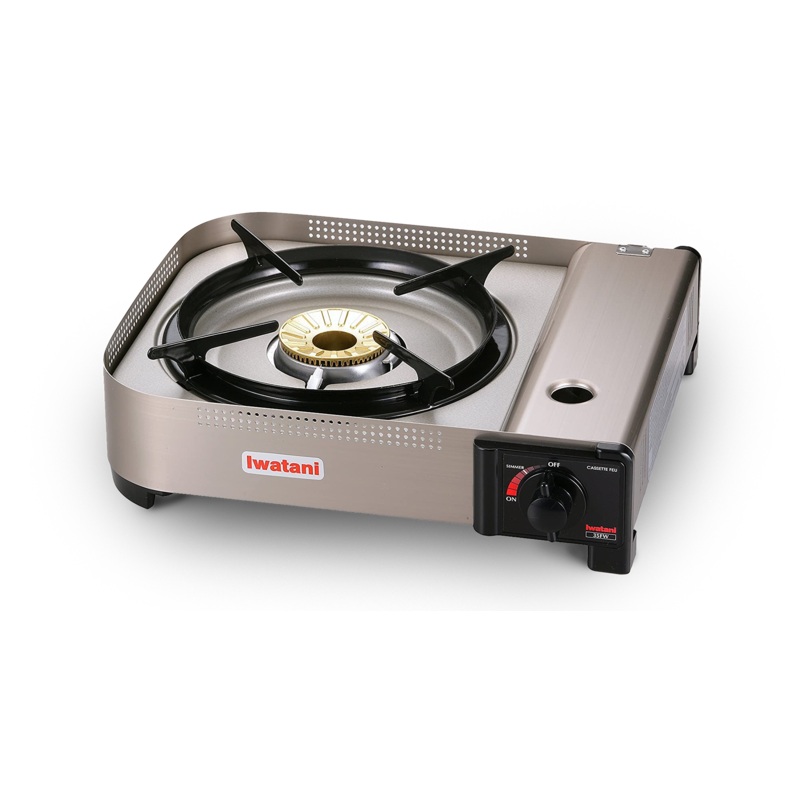 Iwatani Portable Butane Stove, High Powered with Double Windbreaker