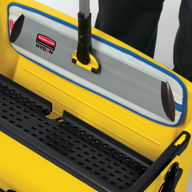 Rubbermaid HYGEN Microfiber Charging Bucket, Press Wringer, Yellow