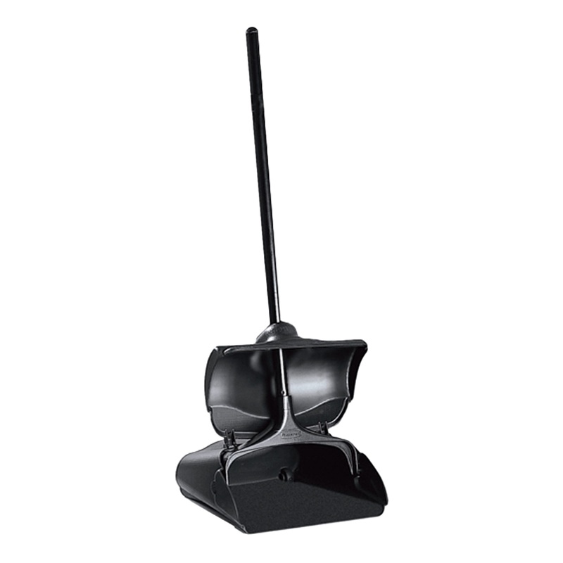 Rubbermaid Lobby Pro Upright Dust Pan W/ Cover, Black