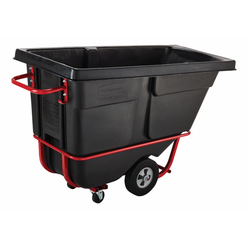 Rubbermaid Standard Duty Tilt Truck, 850 lb Load Capacity, Rotomolded, Black