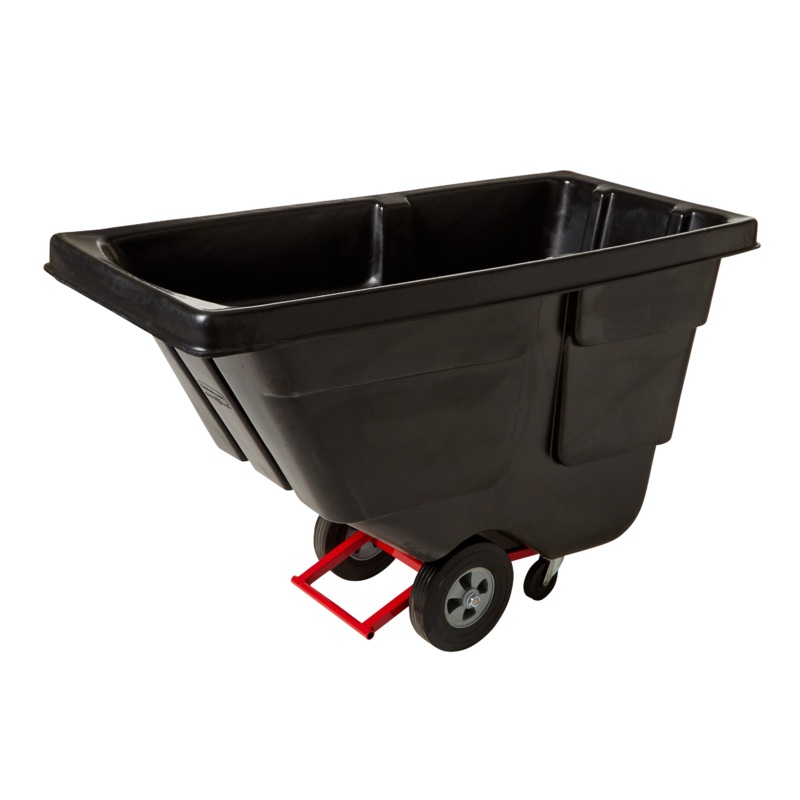 Rubbermaid Utility Duty Tilt Truck, 450 lb Load Capacity, Rotomolded, Black