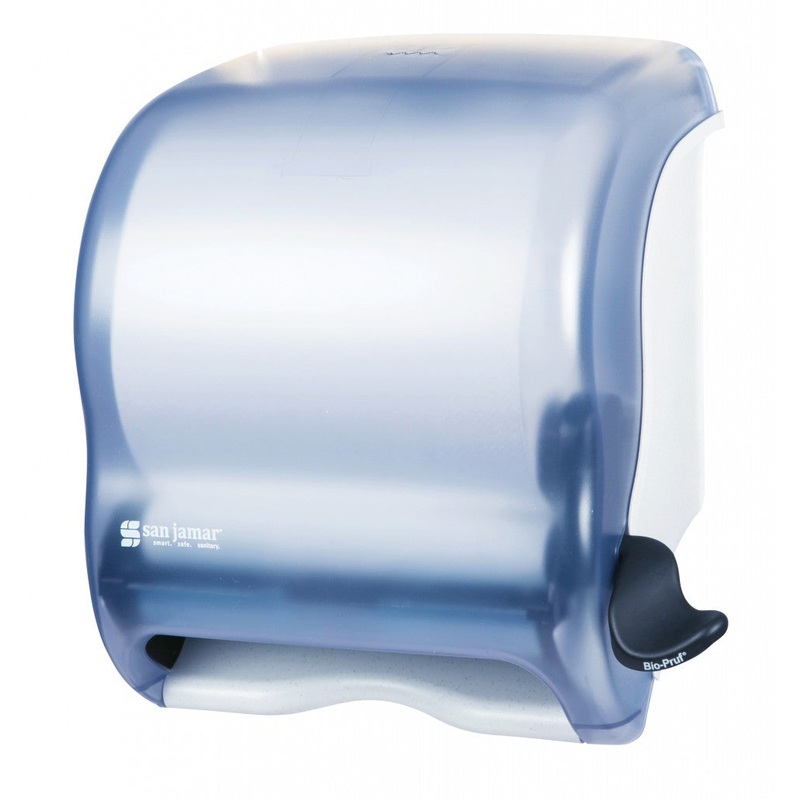 San Jamar Element Lever Roll Towel Dispenser, Arctic Blue