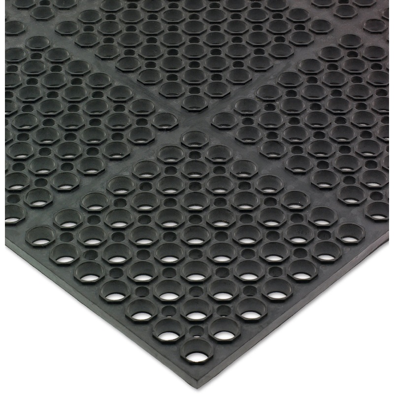 San Jamar Tuf-Mats Medium Duty Floor Mats, 36" x 60" x 0.75", Black