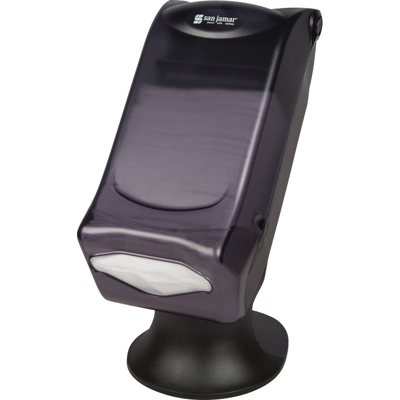 San Jamar Venue Countertop Napkin Dispenser with Stand, Clear/Black
