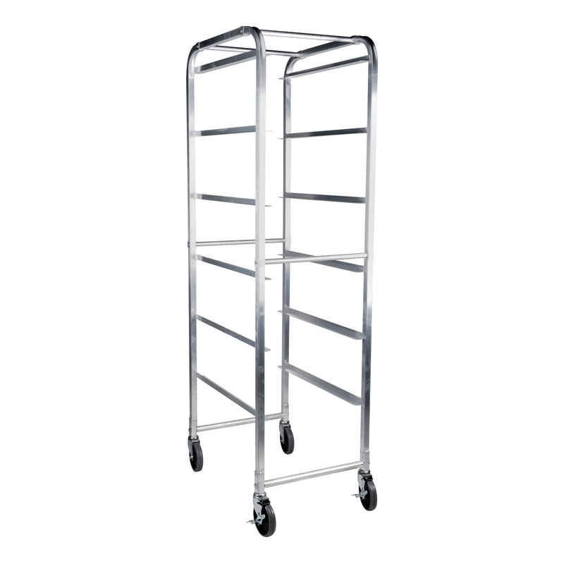 SignatureWares 6 Shelf Bus Bin Rack, Aluminum