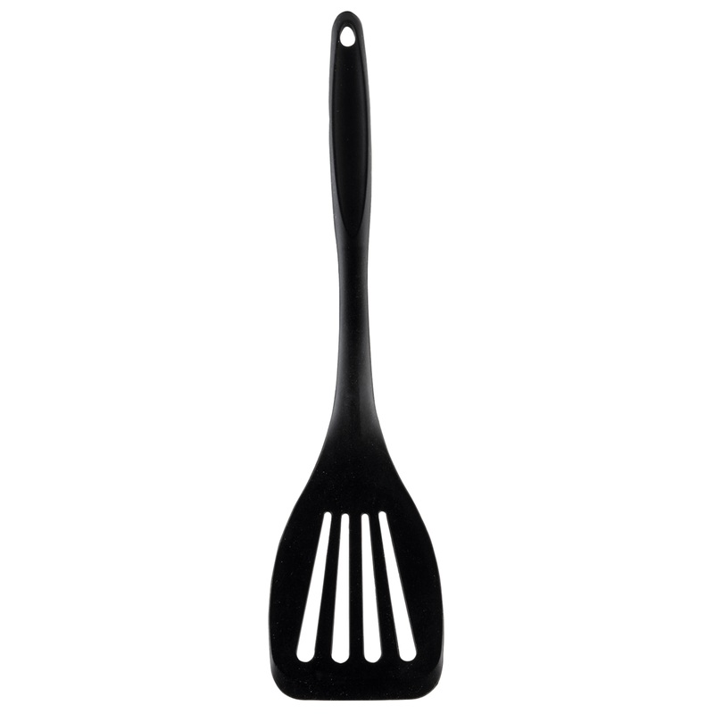 TableCraft Slotted Spatula Turner, Stainless Steel/Silicone, Black