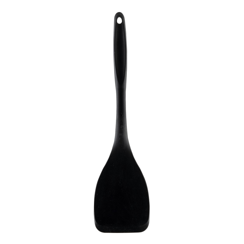 TableCraft Solid Spatula Turner, Stainless Steel/Silicone, Black