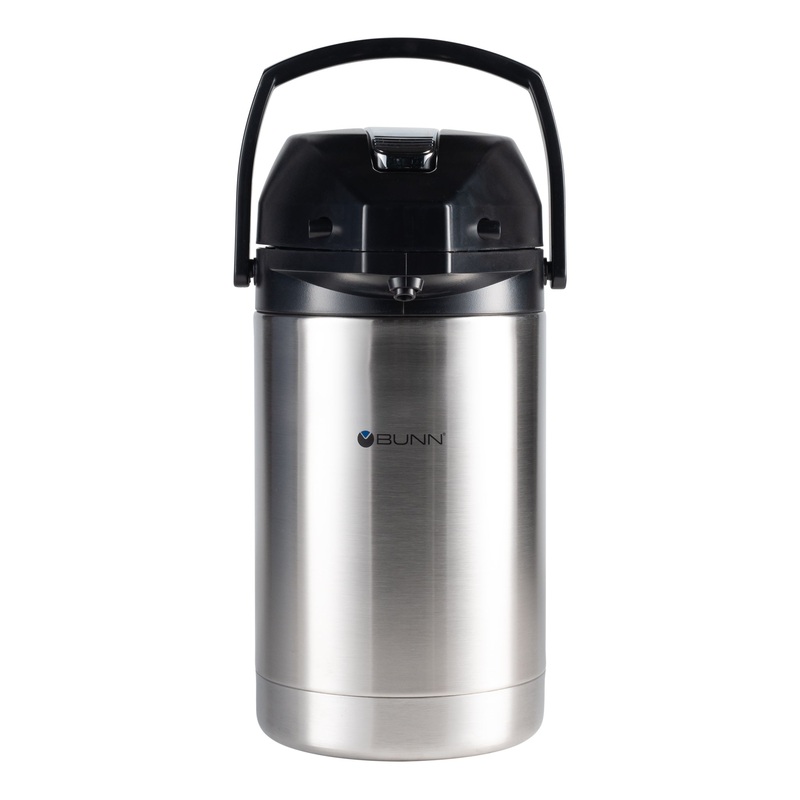 BUNN Lever Action Airpot Insulated Portable Server, 85 oz, Stainless Steel