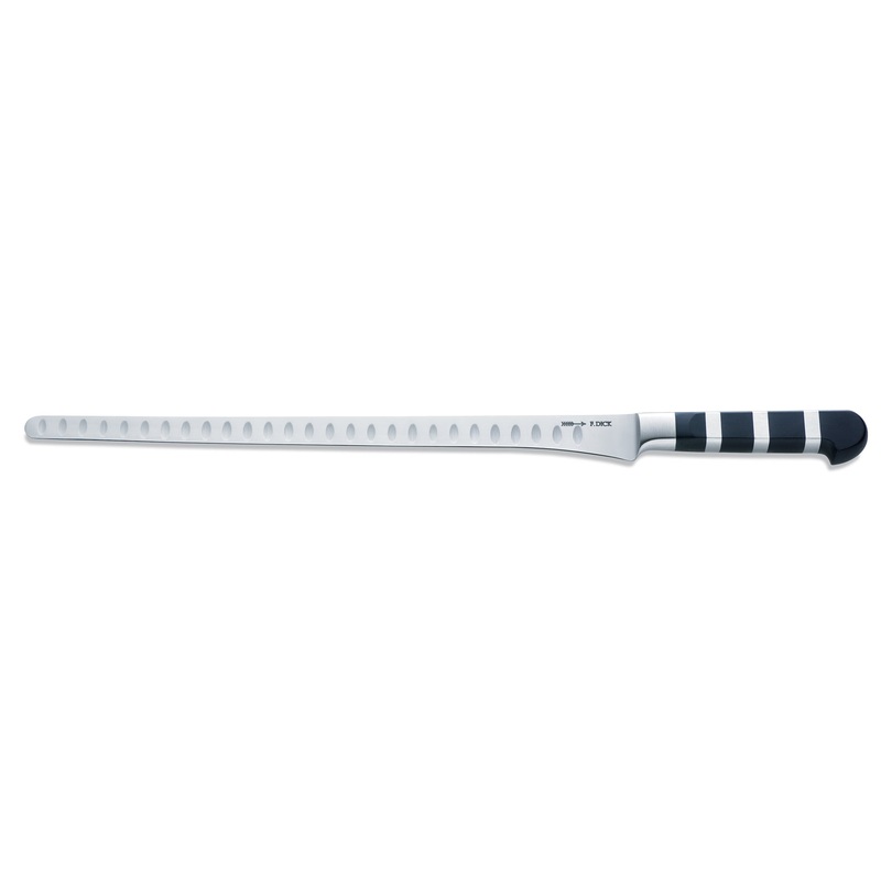 F. Dick 1905 Salmon/Ham Slicing Knife, Kullenschliff Edge, 12.5", Black