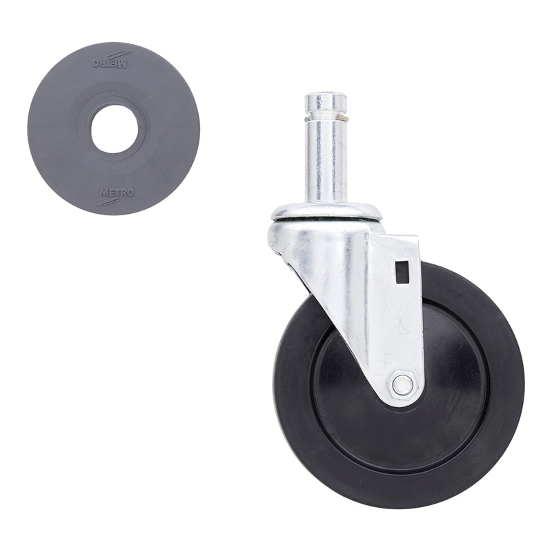 Metro Swivel Stem Caster, 5", Rubber Wheel