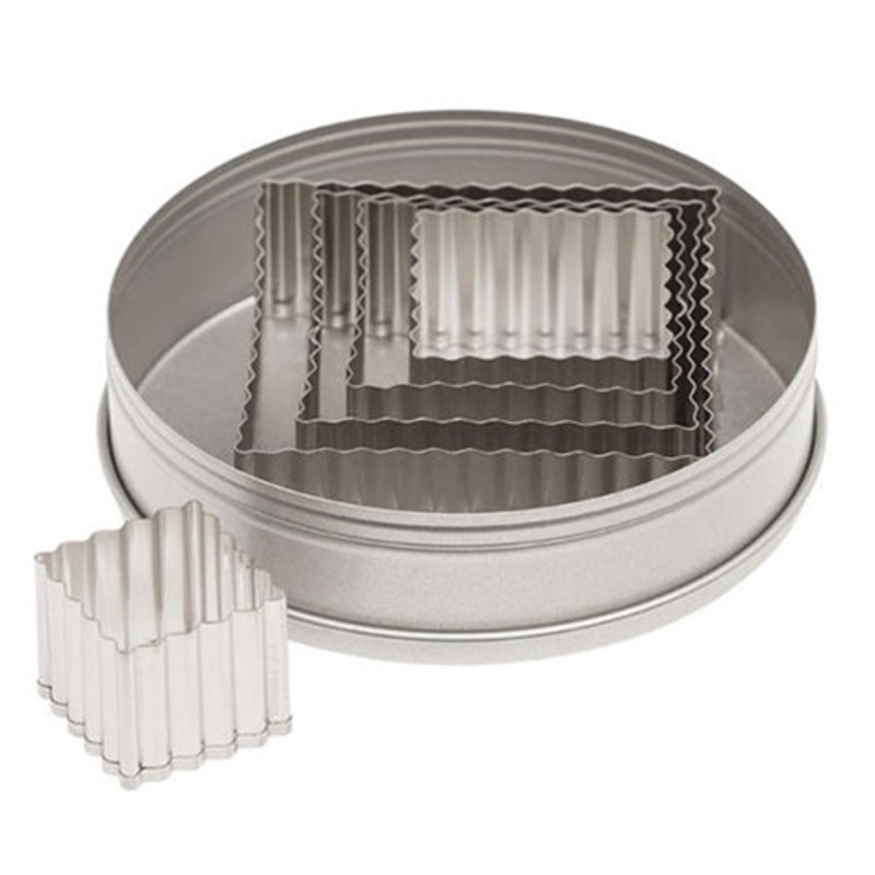 Ateco 5 Piece Fluted Square Cutter Set, Stainless Steel