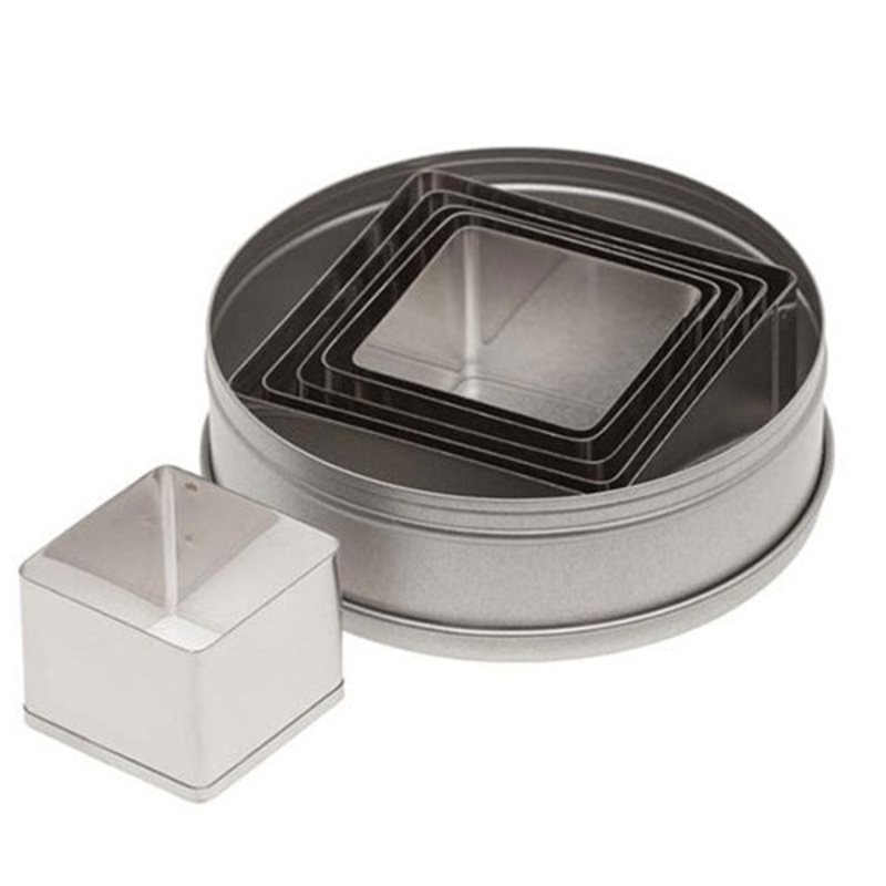 Ateco 6 Piece Plain Square Cutter Set, Stainless Steel