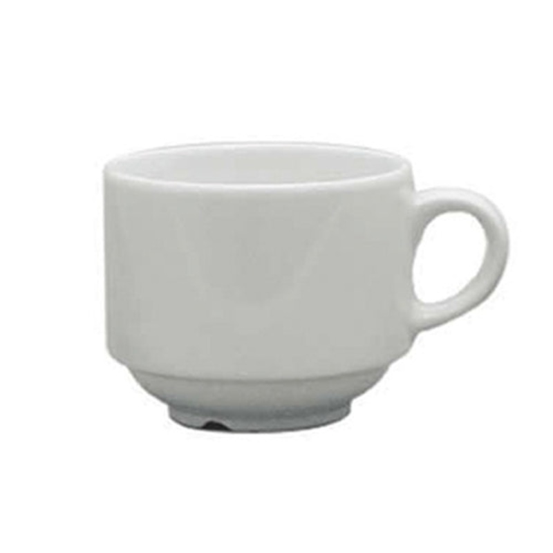 Tableware Solutions Continental Plain White Stacking Tea Cup, 7.5 oz (24-pack)