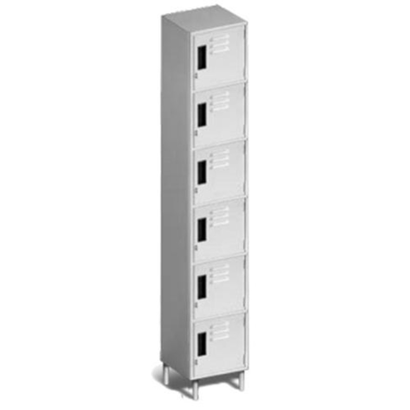 Tarrison 6 Compartment Steel Lockers, 15" x 12" x 79", Beige