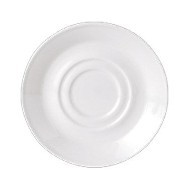 Steelite Simplicity Double Well Saucer, 5.75", Black Line Rim (36-pack)