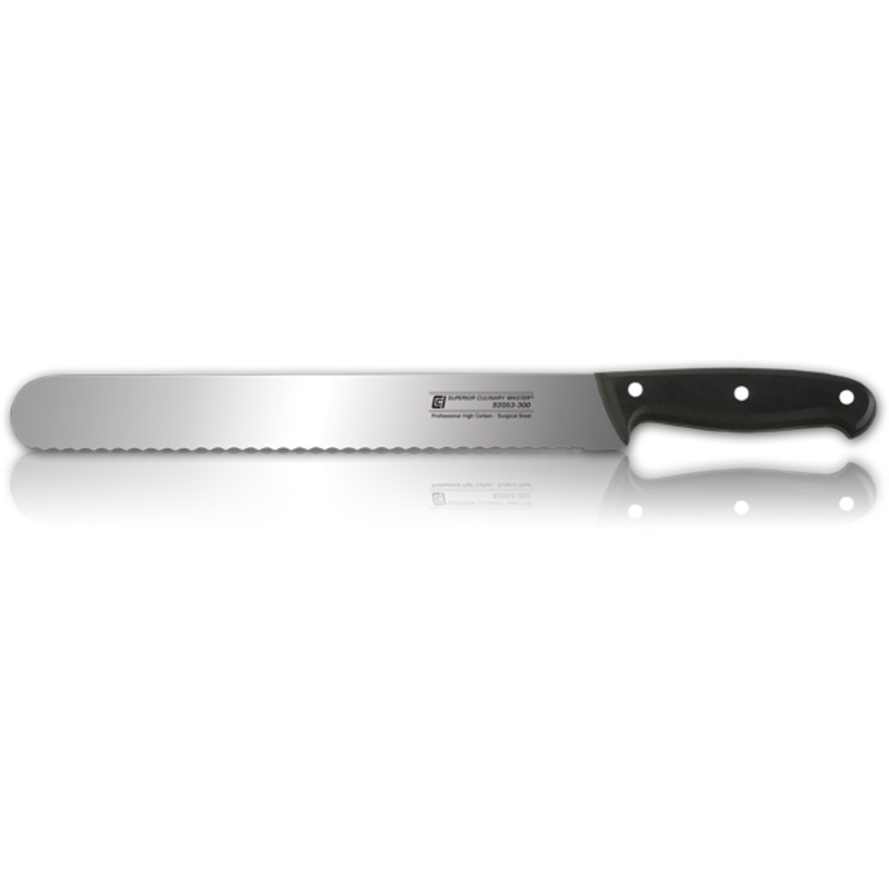 Canada Cutlery Slicing Knife, Scalloped Blade, 12", Black Handle, FINAL SALE