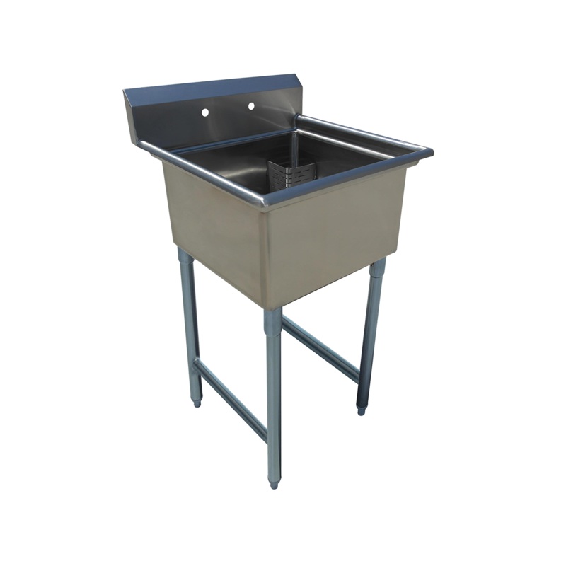 EFI SI818-1N Single Compartment Center Drain Sink, 18" x 18" Bowl Size, Stainless Steel