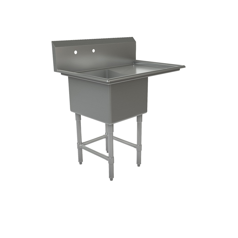 Tarrison TA-PS1-18R Single Compartment Center Drain Sink, Right Drainboard