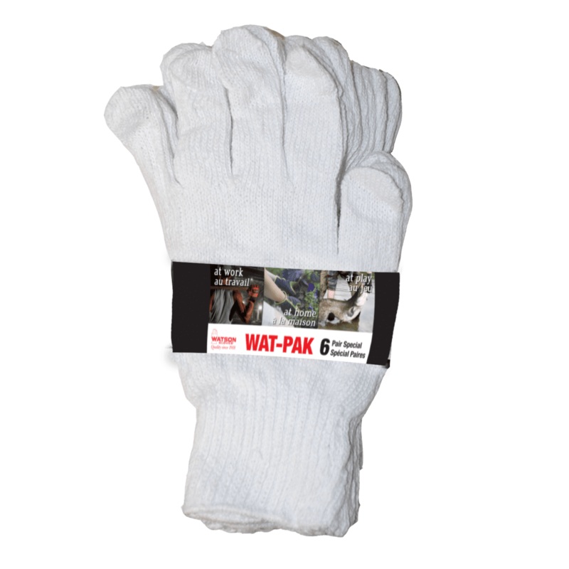 Watson Gloves White Knight Gloves, Medium (6 pairs)