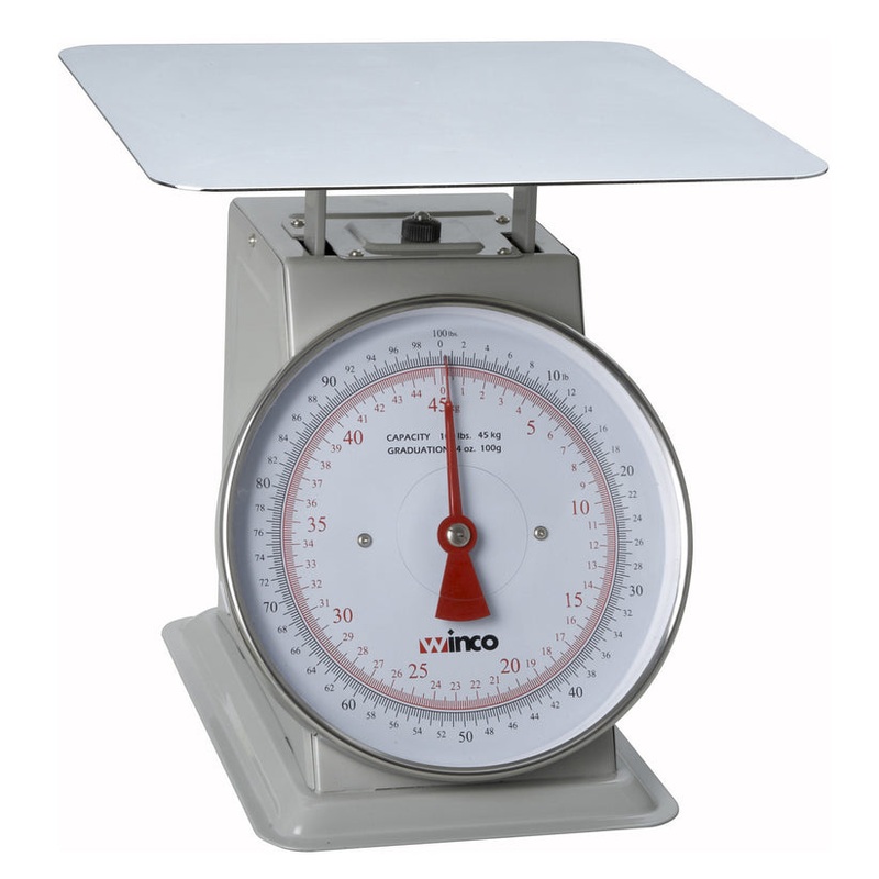 Winco SCAL-9100 Dial Receiving Scale, 100 lb
