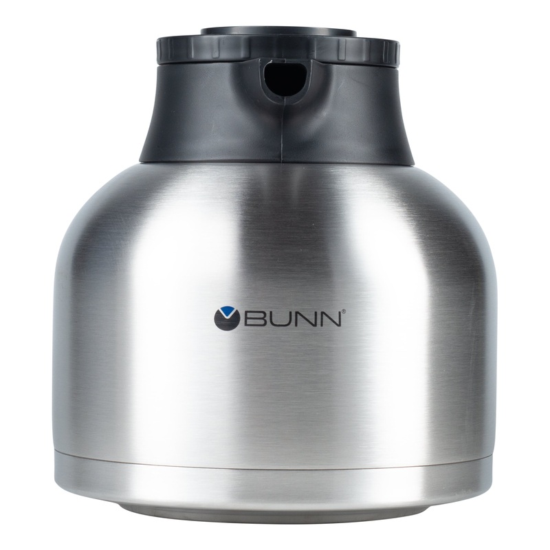 BUNN Economy Thermal Carafe, 64 oz, Stainless Steel, Black Lid and Handle