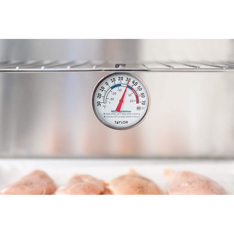 Taylor Refrigerator/Freezer Dial Thermometer, 3", Hook or Adhesive Mounting