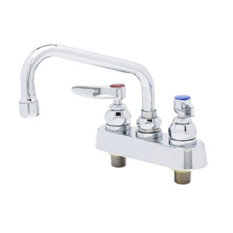 T&S 4" Deck Mount Faucet, 6" Swing Nozzle, Lever Handles