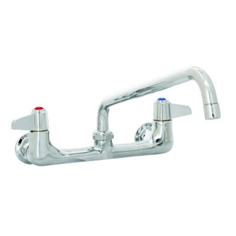 T&S 8" Wall Mount Faucet, 8" Swing Nozzle, Lever Handles