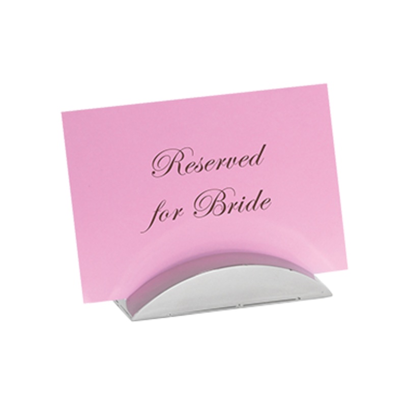 TableCraft Card Holder, 4" x 1", Stainless Steel
