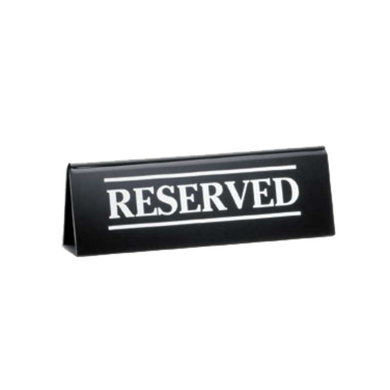 TableCraft Reserve Sign Table Tent, Black, 2" x 6" (12-pack)