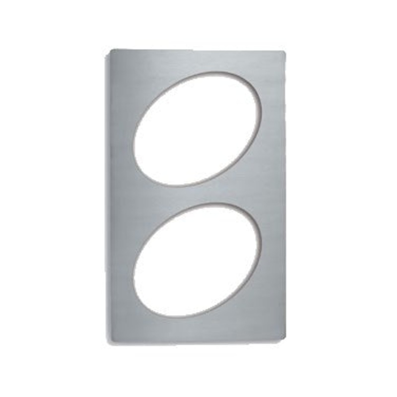 Vollrath Miramar Full Size Adaptor Plate w 2 Oval 10" Cutouts, Stainless Steel
