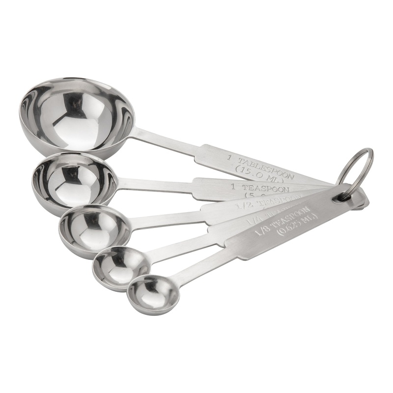 Browne 5 Piece Measuring Spoon Set, Extra Heavy Stainless Steel