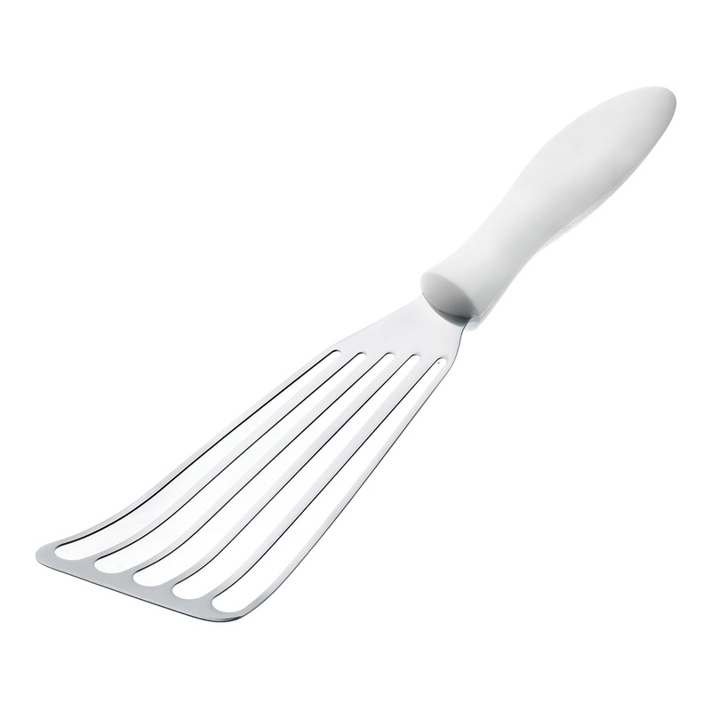 Browne Slotted Fish Turner, 3" x 7" Blade, White Handle