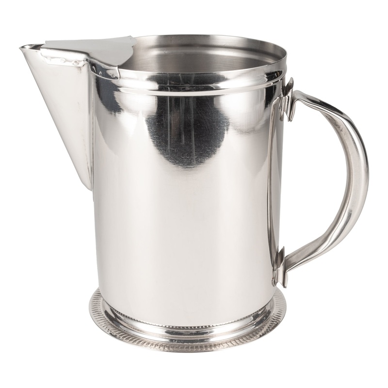 Browne Water Pitcher w Gadroon Base & Ice Guard, 64 oz, Stainless Steel