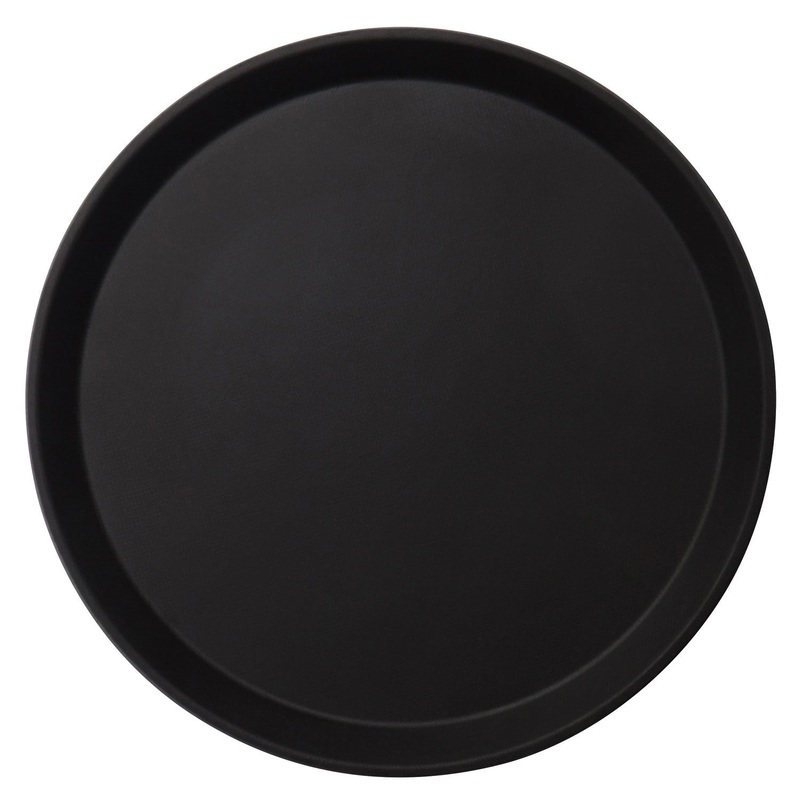 Cambro Camtread Round Tray, 9", Black