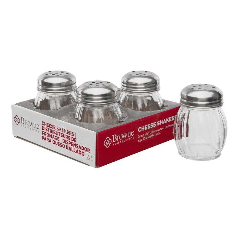 Browne Cheese Shaker, 6 oz, Glass (4-pack)