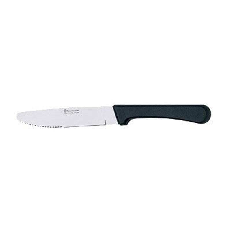 Browne Eldorado Steak Knife, 10", Rounded Tip, Black Polypropylene Handle