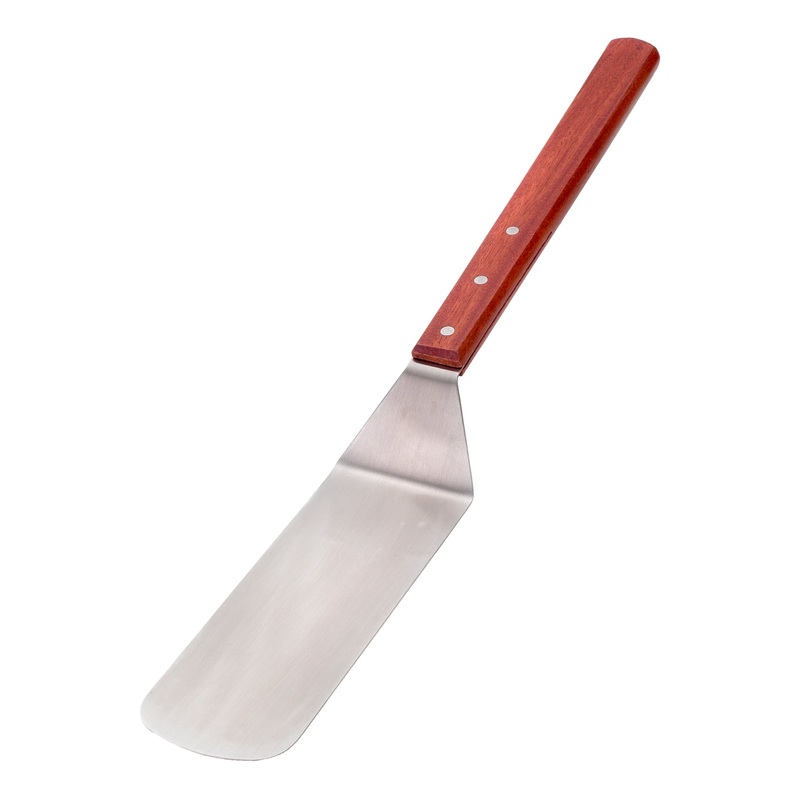Browne Long Handled Flexible Turner, 8" x 3" Blade, Wood Handle