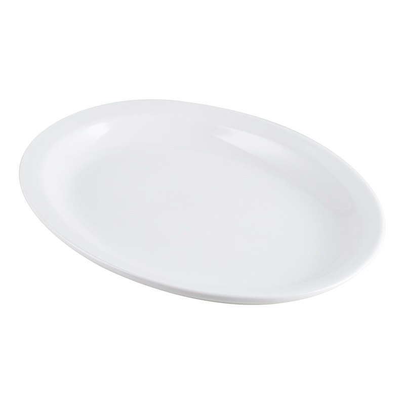 Browne Palm Oval Platter, 9.75", White (24-pack)