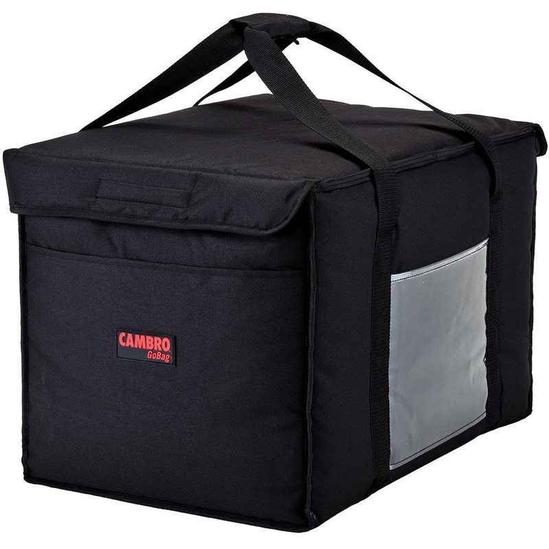 Cambro GoBag Folding Delivery Bag, 21" x 14" x 14", Black
