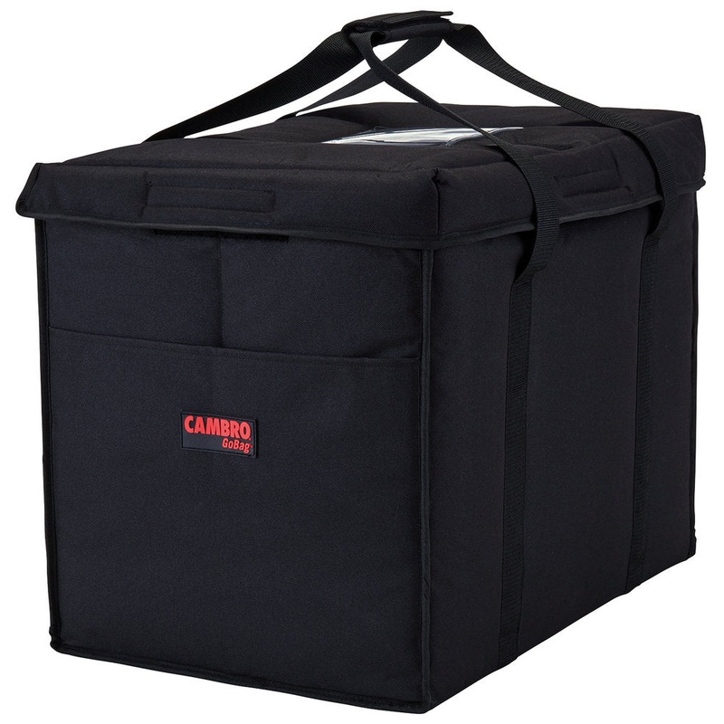 Cambro GoBag Folding Delivery Bag, 21" x 14" x 17", Black