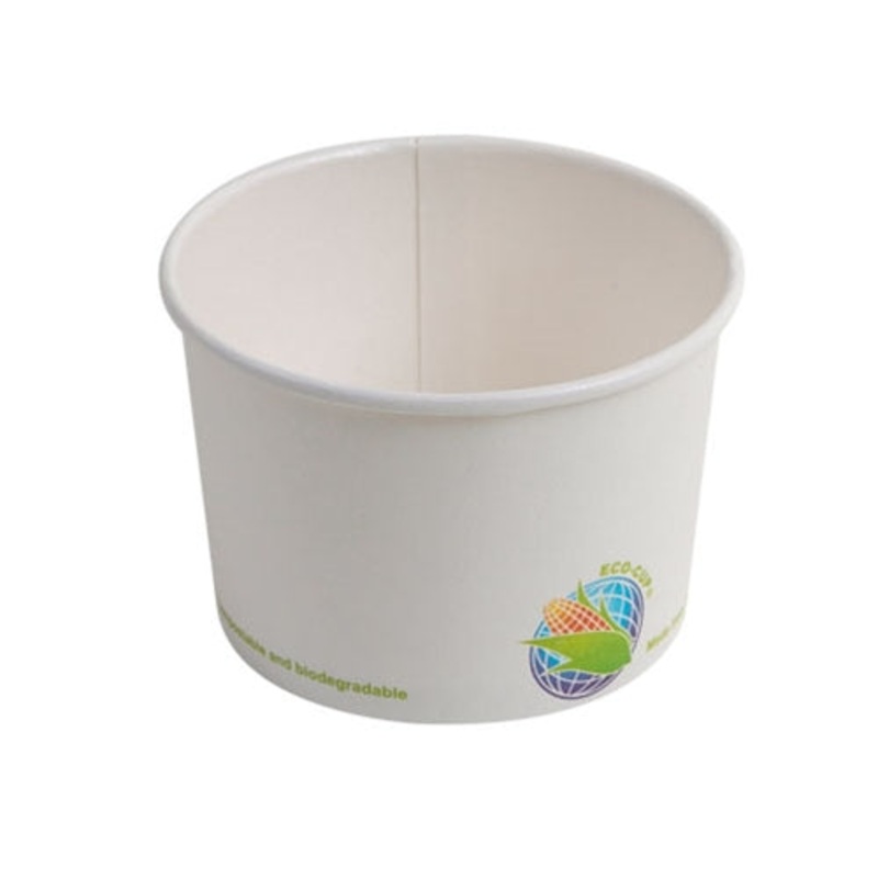 Eco-Packaging Compostable Paper Soup Cup, 8 oz, White (1000-pack)