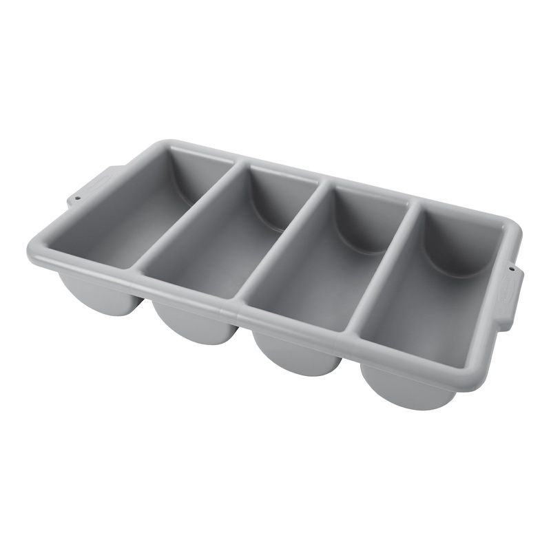 Rubbermaid Cutlery Bin, 4 Compartment, Grey